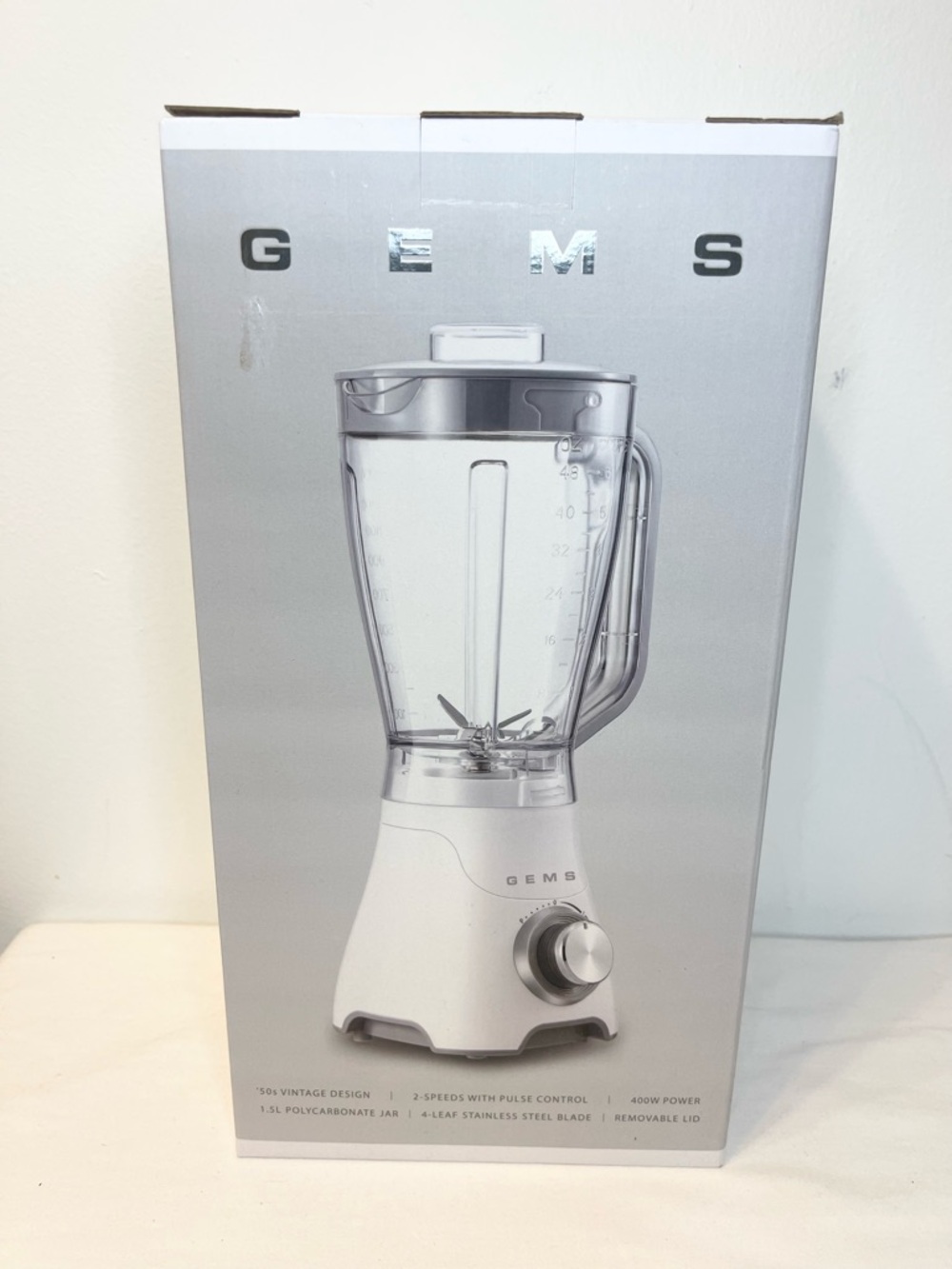 Gems White Countertop Blender - 2-Speed with Pulse